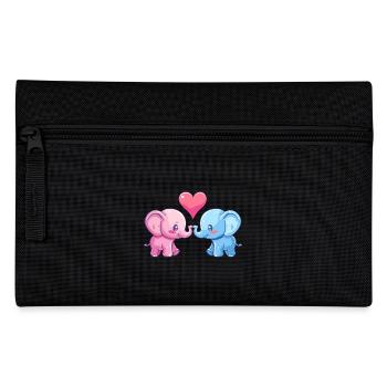 Elefant Paar Liebe Valentinstag - Federtasche - Schwarz - Vorne