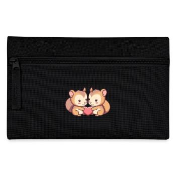 Eichhörnchen Paar Liebe Valentinstag - Federtasche - Schwarz - Vorne