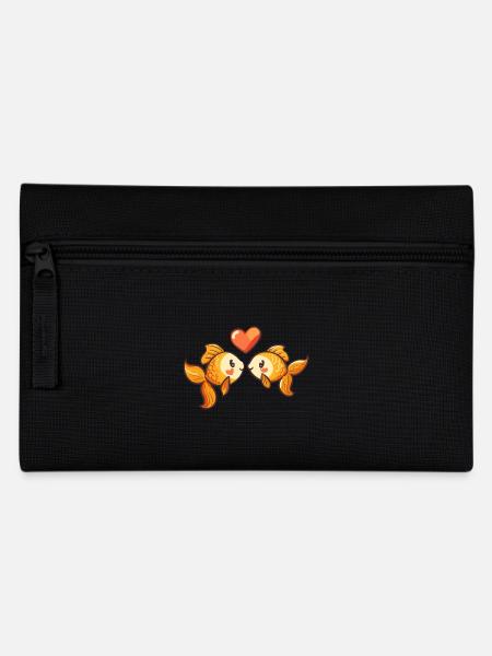 Goldfische Paar Liebe Valentinstag Fische - Federtasche - Schwarz