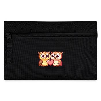 Couple de hiboux Amour La Saint-Valentin - Trousse - noir - Devant