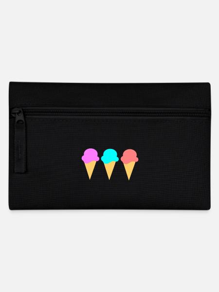 Eis Eiscreme Erdbeere Erdbeereis Sommer Festival - Federtasche - Schwarz