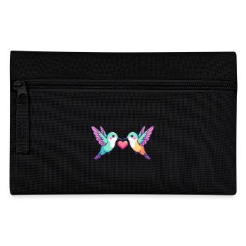 Colibri oiseau couple amour Saint-Valentin - Trousse - noir - Devant