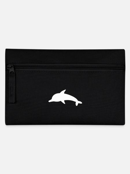 Delfin Delphine Schattenfigur - Federtasche - Schwarz
