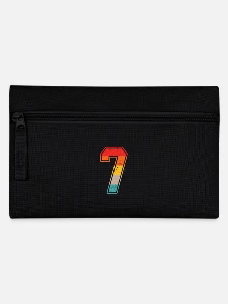 7 Jahre Retro Trikot Nummer 7 T-shirt Nummer 7 - Federtasche - Schwarz