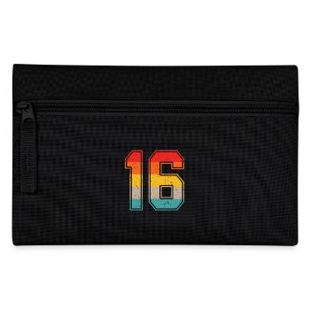 16 ans maillot rétro numéro 16 T-shirt numéro 16 - Trousse - noir - Devant