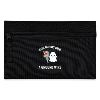 Electrician Halloween Ghost Ground Wire Fun - Pencil Case - black - Front