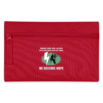 Lineman Storm Wind Rain Hope Power Restoration - Pencil Case - red - Front
