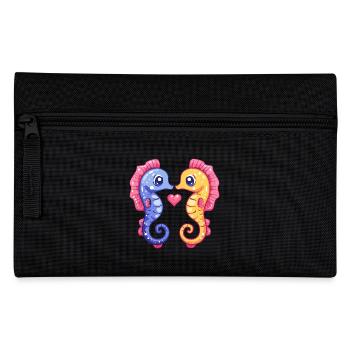 Seahorse Couple Love Valentine's Day - Pencil Case - black - Front