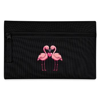 Flamingo Paar Liebe Valentinstag - Federtasche - Schwarz - Vorne
