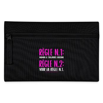T-shirt maman humour règle cadeau mère - Trousse - noir - Devant