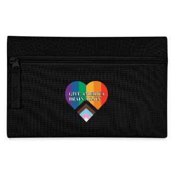 Give America Brian Again Pride Flag Heart - Federtasche - Schwarz - Vorne
