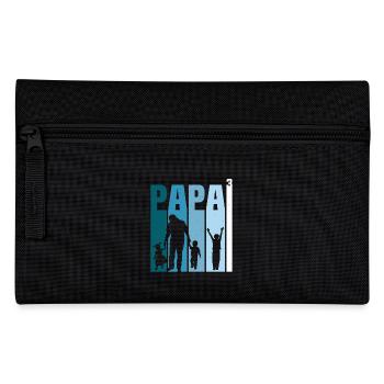 Papa und drei Kinder T-Shirt vater und 3 Söhne - Federtasche - Schwarz - Vorne