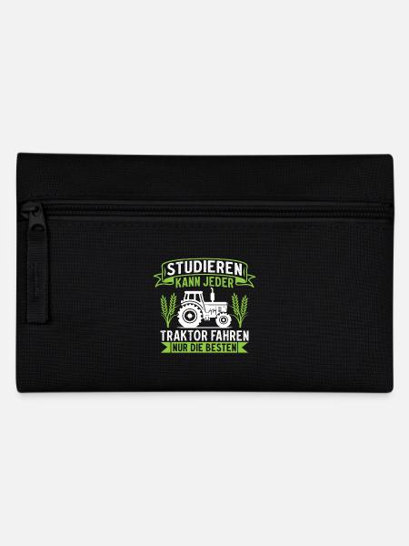 Studieren kann jeder Traktor fahren nur die besten - Federtasche - Schwarz