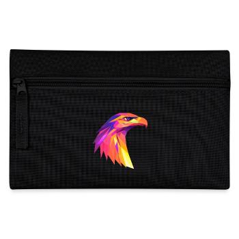 AdlerKopf Low Poly Logo Design - Federtasche - Schwarz - Vorne