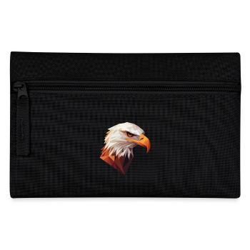 Adler Kopf Low Poly Art Logo Design - Federtasche - Schwarz - Vorne