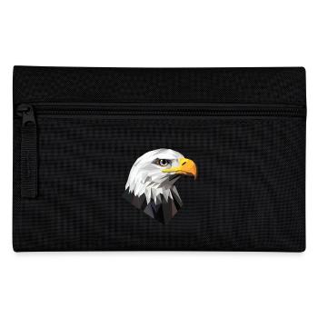 Eagle Head Low Poly Logo Design - Pencil Case - black - Front