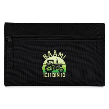 Ich bin 10 Jahre Drei Junge 10. Geburtstag Traktor - Federtasche - Schwarz - Vorne