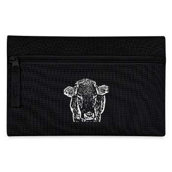 Cow White Cow Head Farmer Farmer Gift - Pencil Case - black - Front
