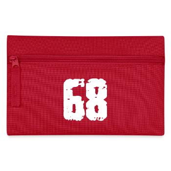 68 Zahl Vintage - Federtasche - Rot - Vorne
