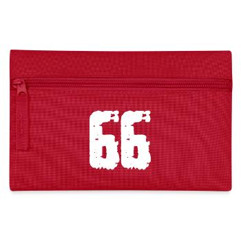 66 Zahl Vintage - Federtasche - Rot - Vorne