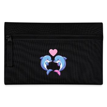 Delfin Paar Liebe Valentinstag - Federtasche - Schwarz - Vorne