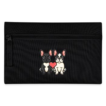 Français Buldog Chiens Couple Amour Valentinsta - Trousse - noir - Devant