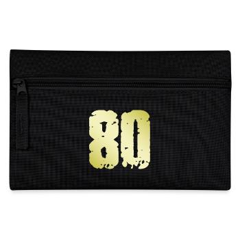 80 Zahl Vintage - Federtasche - Schwarz - Vorne