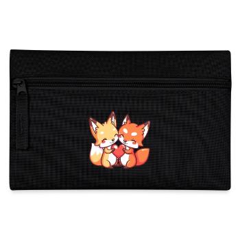 Fuchs Paar Liebe Valentinstag - Federtasche - Schwarz - Vorne