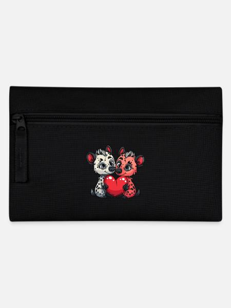 Hyäne Paar Liebe Valentinstag - Federtasche - Schwarz