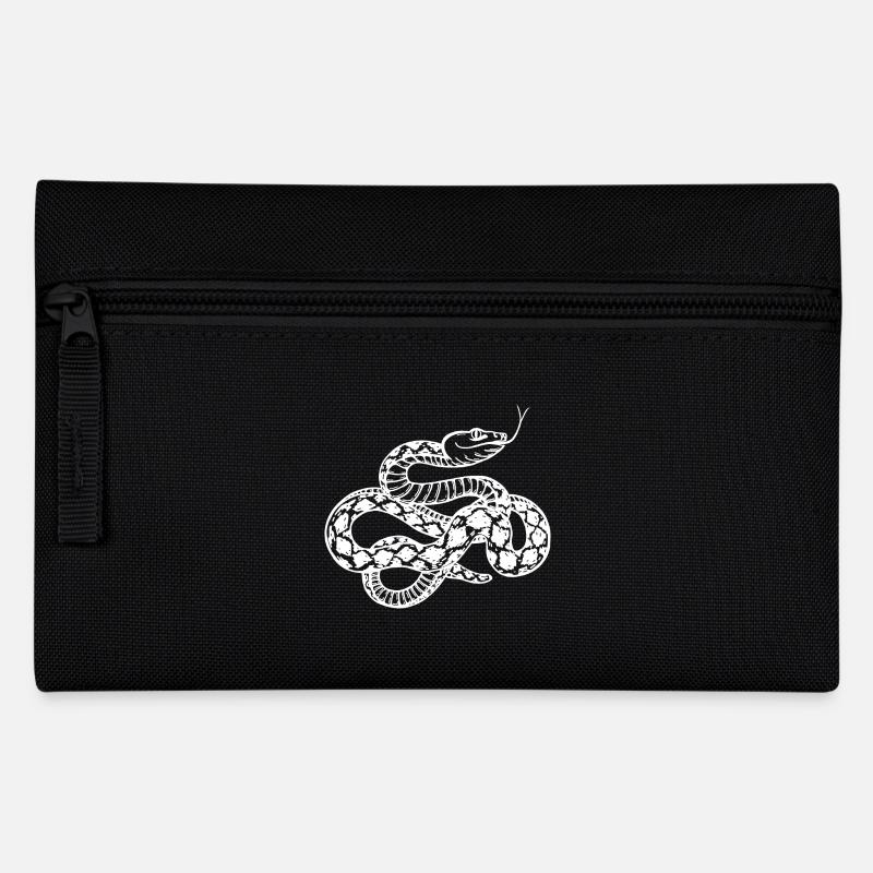 Serpent, blanc - Trousse - noir