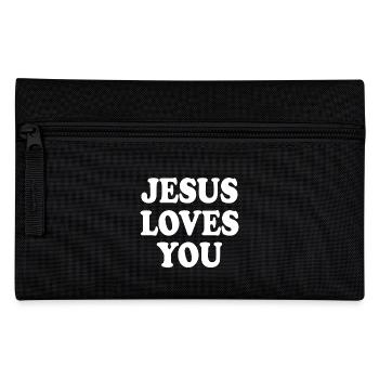 Jesus loves you - Pencil Case - black - Front