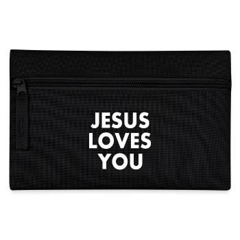 Jesus loves you - Federtasche - Schwarz - Vorne