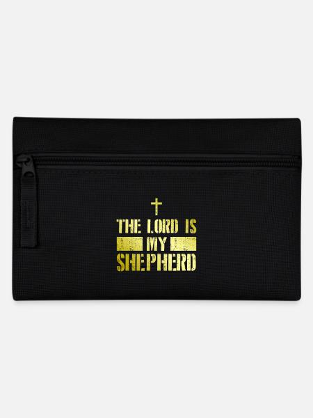 Jesus Mein Hirte Christlich Glaube Bibel Spruch - Federtasche - Schwarz