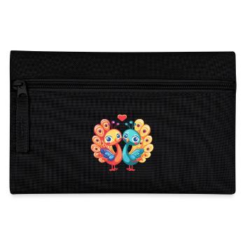 Oiseau Paon Couple Amour La Saint-Valentin - Trousse - noir - Devant