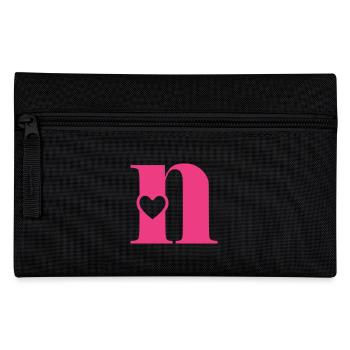 Letter n initial letter with heart - Pencil Case - black - Front