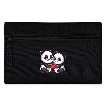 Couple Panda Amour Saint-Valentin - Trousse - noir - Devant