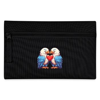 Couple d’aigles amour Saint-Valentin - Trousse - noir - Devant