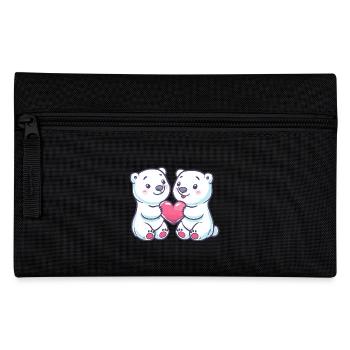 Ours polaire Couple Amour Ours Polaire Saint Valentin - Trousse - noir - Devant