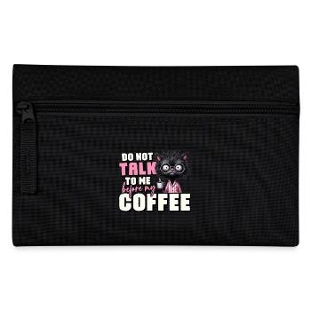 Morning grouch cat with coffee - Pencil Case - black - Front