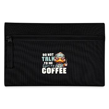 Grumpy duck with coffee - Pencil Case - black - Front