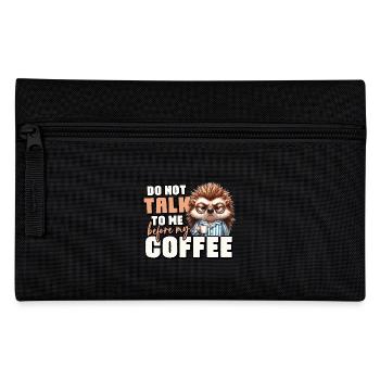 Grumpy hedgehog with coffee - Pencil Case - black - Front