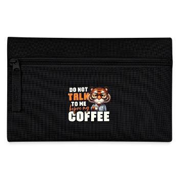 Grumpy tiger with coffee - Pencil Case - black - Front