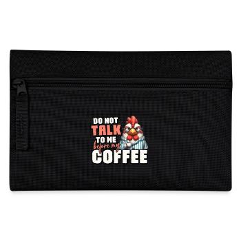 Grumpy rooster with coffee - Pencil Case - black - Front