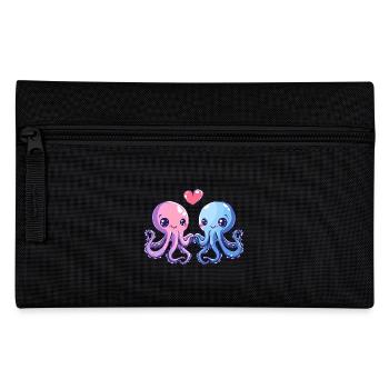 Oktopus Paar Liebe Valentinstag - Federtasche - Schwarz - Vorne