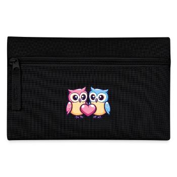 Couple de hiboux Amour La Saint-Valentin - Trousse - noir - Devant