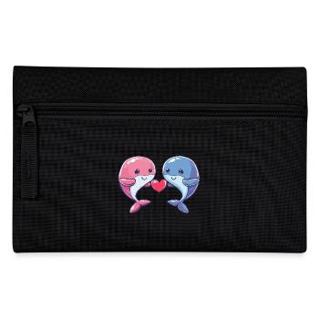 Wal Paar Liebe Valentinstag - Federtasche - Schwarz - Vorne