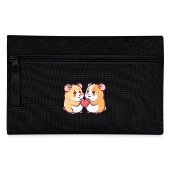 Couple de hamsters Amour Saint-Valentin - Trousse - noir - Devant