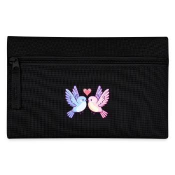 Taube Paar Liebe Vogel Peace Valentinstag - Federtasche - Schwarz - Vorne