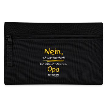 Ich war das nicht - Opa sprechen - RAHMENLOS Baby - Federtasche - Schwarz - Vorne
