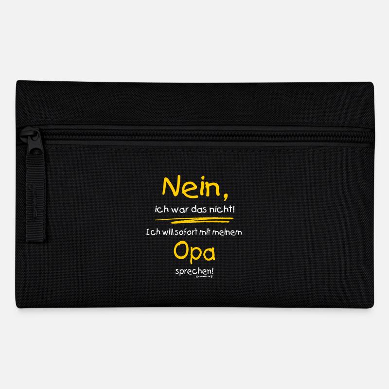 Ich war das nicht - Opa sprechen - RAHMENLOS Baby - Federtasche - Schwarz